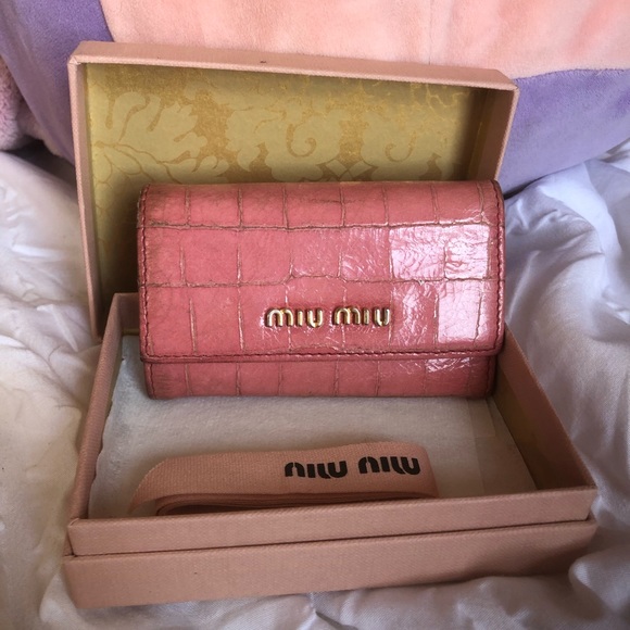 AUTH. Miu Miu Croc Wallet & Key Case Set *RARE* - Picture 3 of 6